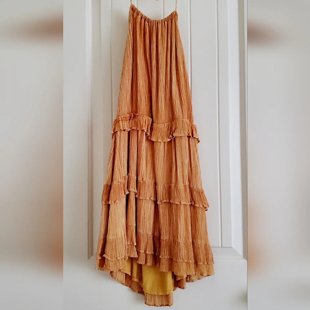 Lulu's yellow ruffled halter dress - Picture 3 of 6